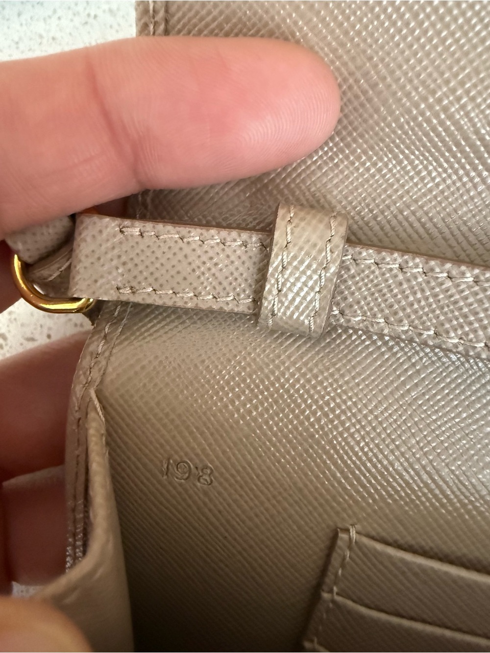 Authentic Prada Saffiano Leather Wallet on Chain / Crossbody – Cameo Beige - Picture 12 of 12